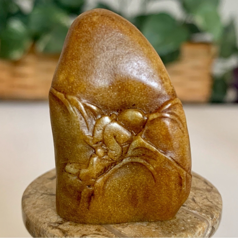 Antique Chinese Tianhuang Shoushan Stone Carved Figure Figurine Tian Huang 1.6”